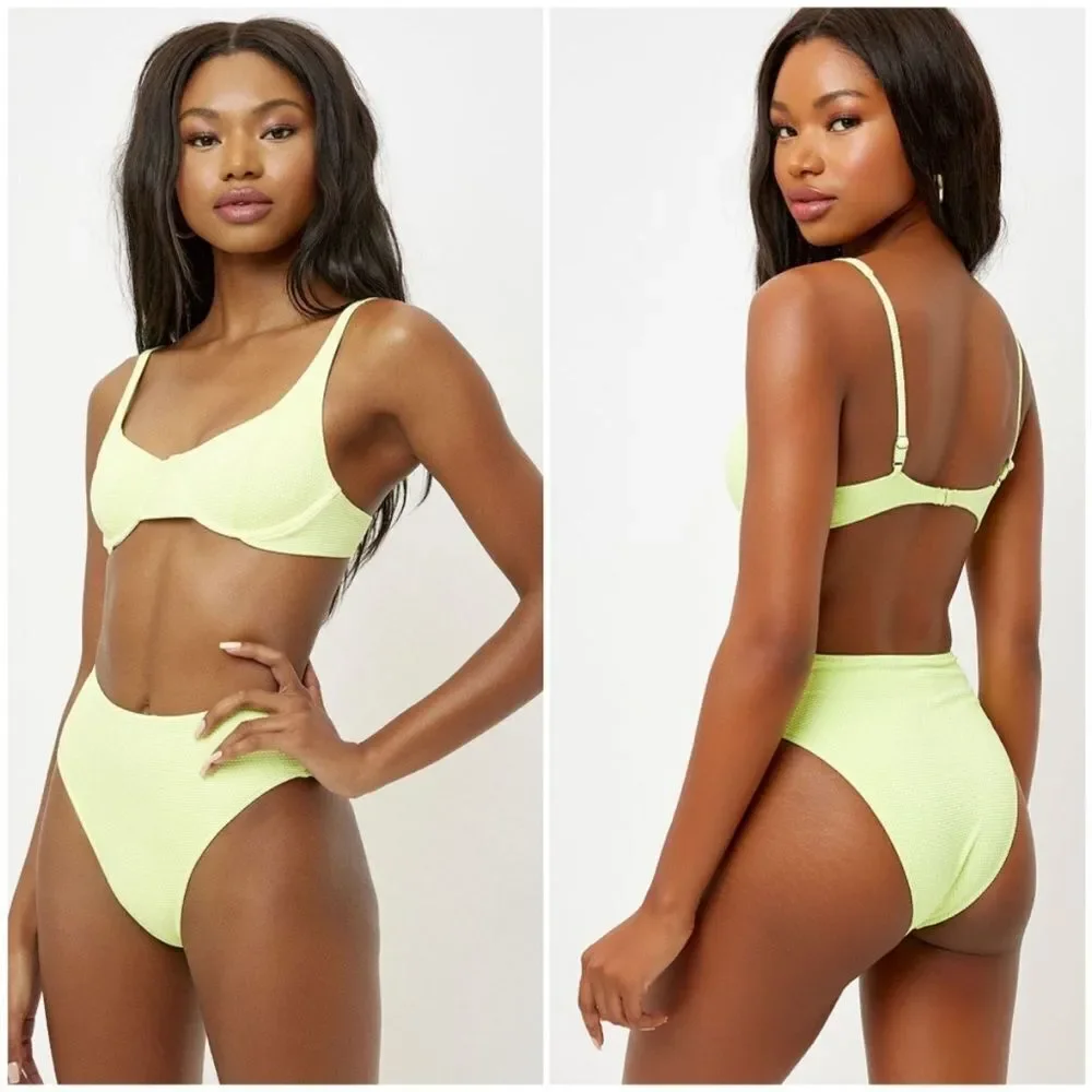 Frankie's Bikinis High Waisted Grotto high waisted bikini bottoms in Sundance